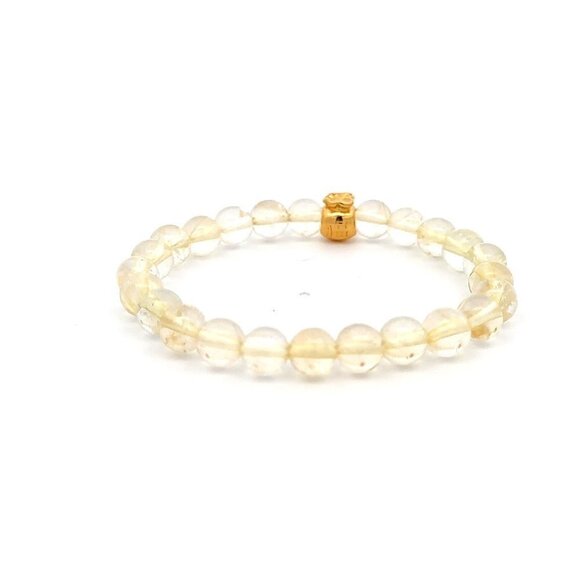 18K Gold Money Bag Lucky Charm Bracelet Gemstones Citrine 6mm